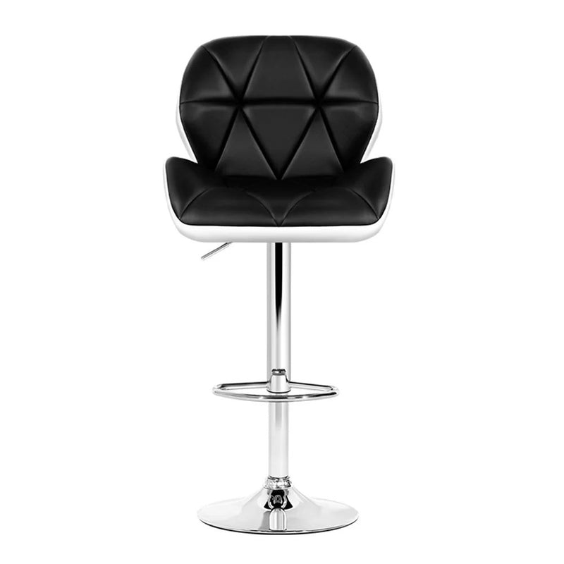 LISA 1x Bar Stool Gas Lift Leather Padded Black/White Color