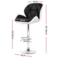 LISA 1x Bar Stool Gas Lift Leather Padded Black/White Color