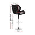 LISA 1x Bar Stool Gas Lift Leather Padded Black/White Color