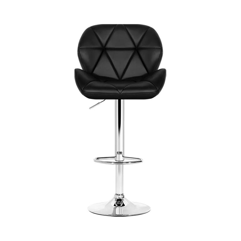 LISA 1x Bar Stool Gas Lift Leather Padded Black/White Color