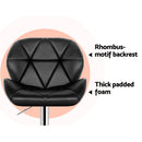 LISA Bar Stools 2-Piece Set Gas Lift Leather Padded Black/White Color
