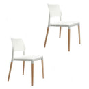 Asta Dining Chairs Set of 2 White Stackable Chairs