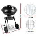 AG BBQ Charcoal Grill with Wheels D44 x H72 (cm)