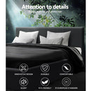 Neon Charcoal QUEEN Bed Frame Linen Fabric Solid Wood Core