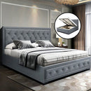 TIYON Grey Fabric Gas Lift QUEEN / DOUBLE/ KING Bed Frame