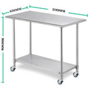 Kitchen Bench (RE) Stainless Steel Commercial or Home Use 91x61/122x61/ 152x61 (cm)