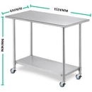 Kitchen Bench (RE) Stainless Steel Commercial or Home Use 91x61/122x61/ 152x61 (cm)