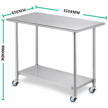 Kitchen Bench (RE) Stainless Steel Commercial or Home Use 91x61/122x61/ 152x61 (cm)