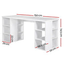 Mona Desk with Drawers & Shelves, L150 x W59 x H75 (cm)