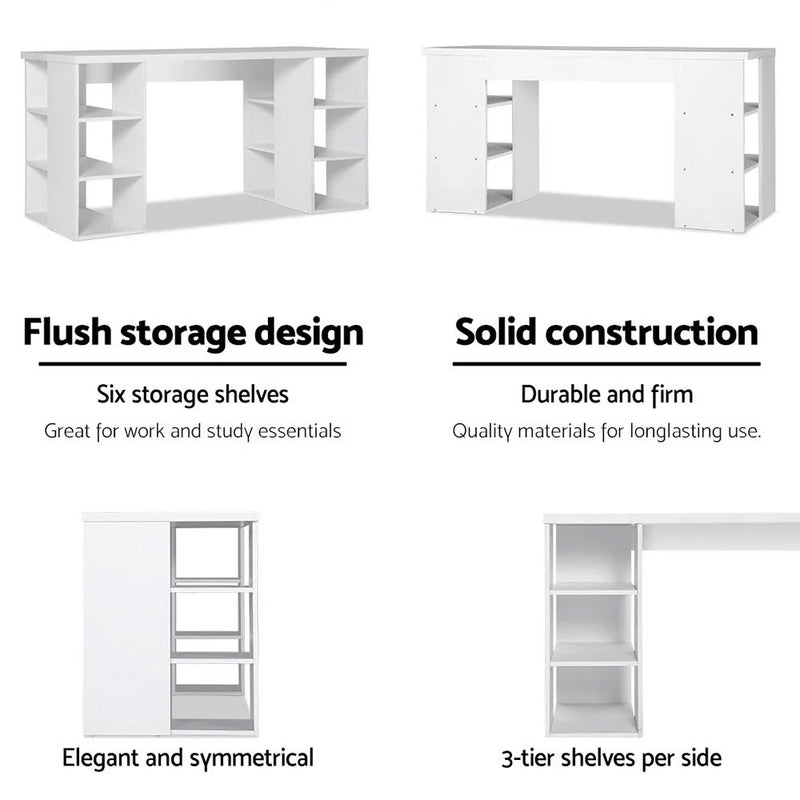 Mona Desk with Drawers & Shelves, L150 x W59 x H75 (cm)