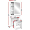 Mirror Dressing Table with Stool and Jewellery Cabinet H160 x W74 x D40 (cm)