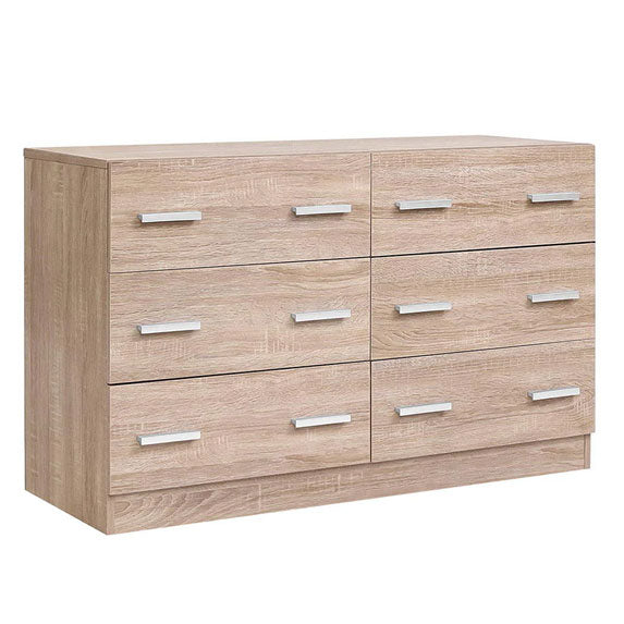 Anna Lowboy Dresser Chest of 6 Drawers Storage Cabinet