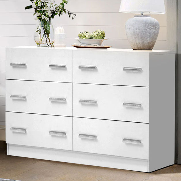 Anna Lowboy Dresser Chest of 6 Drawers Storage Cabinet