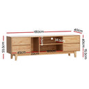 Annie TV Unit L180xW40cm Wood Color Entertainment Cabinet Storage Drawers