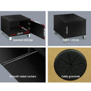TIYON TV Cabinet Entertainment Unit L190xD50xH41cm Black Color