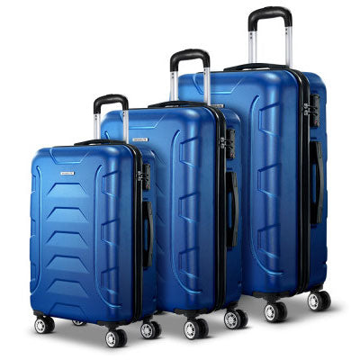 BOS Blue Suitcase 20" 24" 28" TSA Lock 360 Degree Wheels Luggage