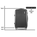CLA Black Suitcase 20"/28" BLACK Color 360 Degree Wheels Luggage