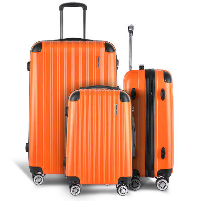 CLA Orange Suitcase 20" 24" 28" TSA Lock 360 Degree Wheels Luggage