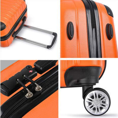 CLA Orange Suitcase 20" 24" 28" TSA Lock 360 Degree Wheels Luggage