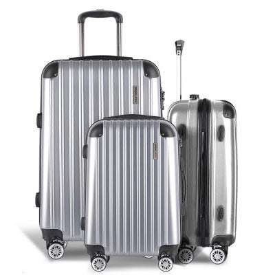 CLA Silver Suitcase 20" 24" 28" TSA Lock 360 Degree Wheels Luggage