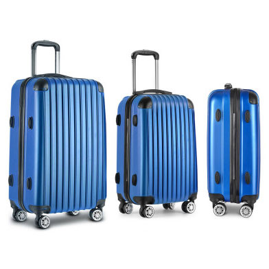 ECO Blue Suitcase 20" 24" 28" Passcode Lock 360 Degree Wheels Luggage