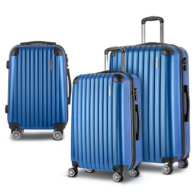 SPA Blue Suitcase 20" 24" 28" TSA Lock 360 Degree Wheels Luggage