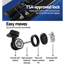 SPA Blue Suitcase 20" 24" 28" TSA Lock 360 Degree Wheels Luggage