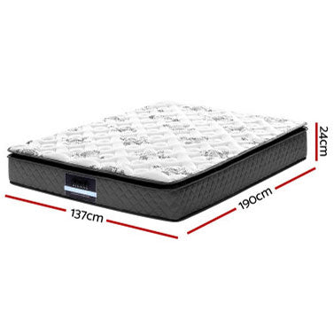 Ronell 24cm Thick Medium Firm 5.0 SINGLE/ KING SINGLE/ DOUBLE/ QUEEN/ KING Pillow Top Mattress  Pocket Spring