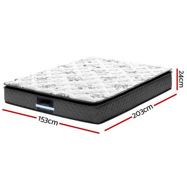 Ronell 24cm Thick Medium Firm 5.0 SINGLE/ KING SINGLE/ DOUBLE/ QUEEN/ KING Pillow Top Mattress  Pocket Spring