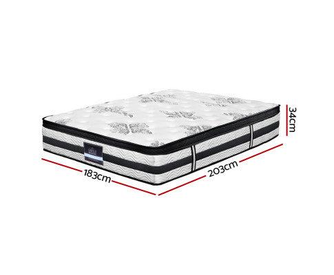 Alga 34cm Thick Medium Firm SINGLE/ KING SINGLE/ DOUBLE/ QUEEN Mattress Euro Top Pocket Spring