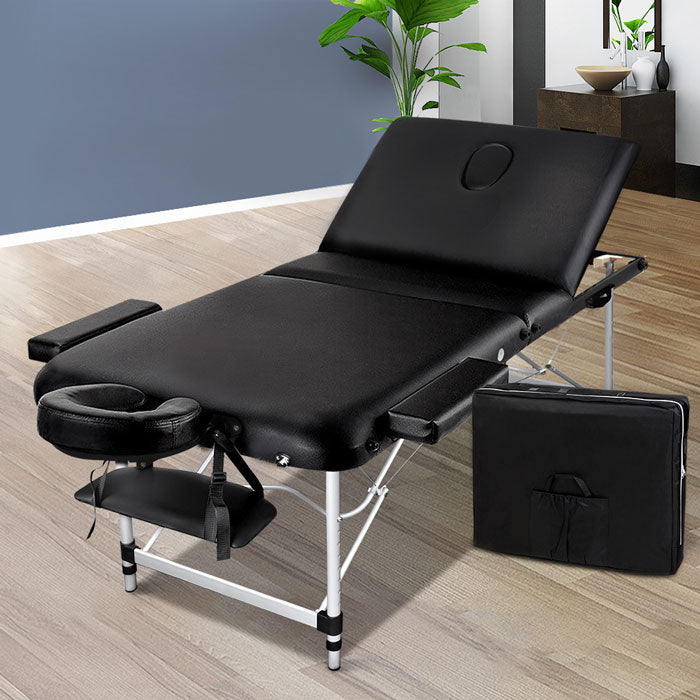 Portable Massage Table 3 Fold 70cm Wide Aluminum Frame