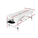 Portable Massage Table 3 Fold 70cm Wide Aluminum Frame