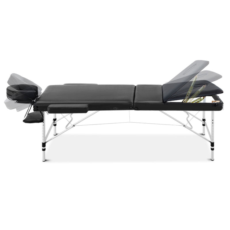 Portable Massage Table 3 Fold 70cm Wide Aluminum Frame