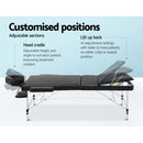 Portable Massage Table 3 Fold 80cm Wide Aluminum Frame