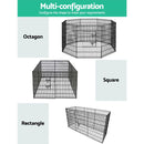 Foldable Pet Playpen, 76cm/30" Height, 8 Panel Fence for Dog Puppy Rabbit