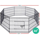 Foldable Pet Playpen, 61cm/24" Height, 8 Panel Fence for Dog Puppy Rabbit