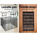 Foldable Pet Playpen, 61cm/24" Height, 8 Panel Fence for Dog Puppy Rabbit