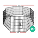 Foldable Pet Playpen, 76cm/30" Height, 8 Panel Fence for Dog Puppy Rabbit