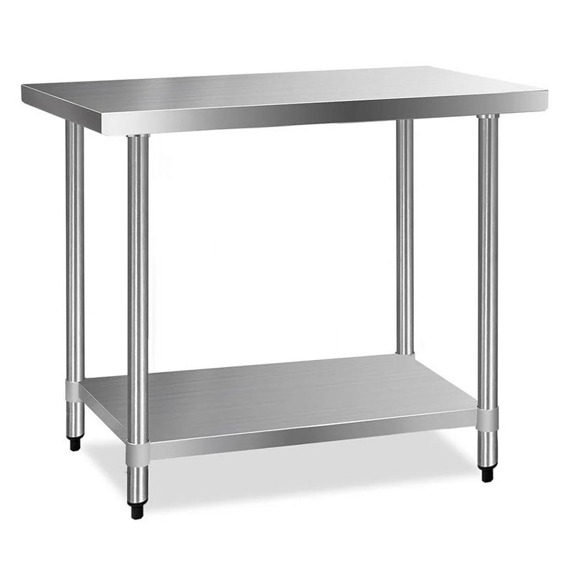 Kitchen Bench Food Preparation Table Stainless Steel 61x61/ 76x76/ 122x61/ 152x61/ 183x61/ 183x76 (cm)