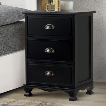 Cabo 3-Drawer Vintage Bedside Table H62xW45xD30 (cm)