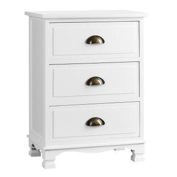 Cabo 3-Drawer Vintage Bedside Table H62xW45xD30 (cm)