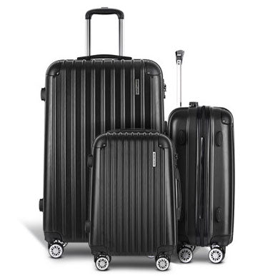 SPA Black Suitcase 20" 24" 28" TSA Lock 360 Degree Wheels Luggage