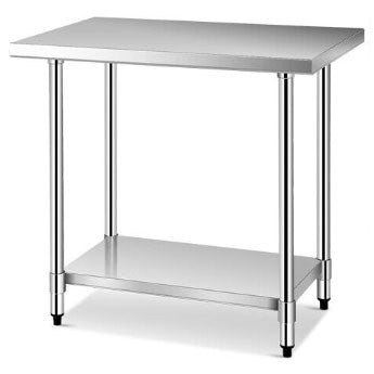 Kitchen Bench Food Preparation Table Stainless Steel 61x61/ 76x76/ 122x61/ 152x61/ 183x61/ 183x76 (cm)