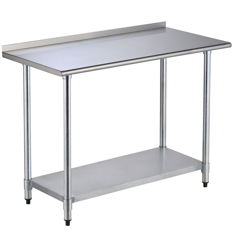 Kitchen Bench (RE) with SPLASHBACK Stainless Steel 91x61/ 122x61/ 152x61 (cm)