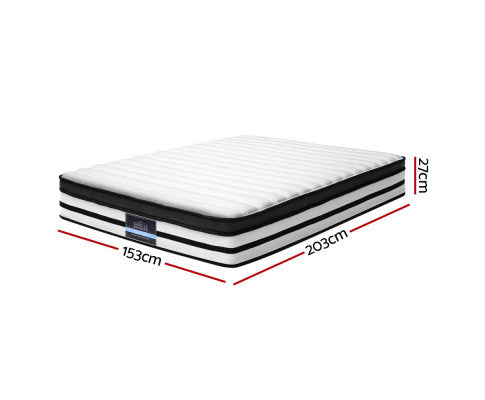 Rostall 27cm Thick Medium Firm 5.0 QUEEN Mattress Euro Top Pocket Spring