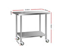 Stainless Steel Kitchen Bench Work Bench Food Prep Table with Wheels 61x61/122x61/ 152x61/183x61 (cm)